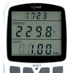 Revolt Stromverbrauchsmessgerät:2er-Set Digitale Energiekostenmesser Mit XXL Jumbo Display 22