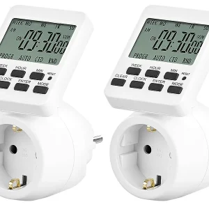 Revolt Steckdose Mit Timer:2er-Set Digitale Zeitschaltuhren Mit 180° Rotierbarem LCD-Display 16