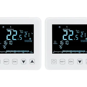 Revolt Elesion Thermostat:2er-Set WLAN-Thermostate Für Fußbodenheizungen, Für Siri, Alexa & GA 16