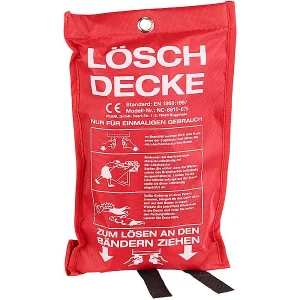 Semptec Feuerschutzdecke:2er-Set Glasfaser-Feuerlöschdecke, 100 X 100 Cm 7