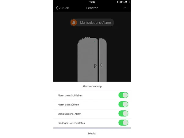 Luminea Home Control Türsensor:WLAN-Tür & Fensteralarm, Sicherung, Komp. Zu Alexa & Google Assistant 8