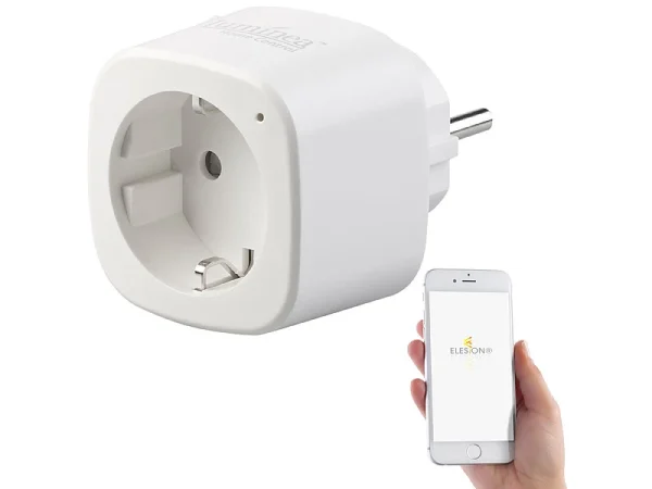 Luminea Home Control WiFi Steckdose:WLAN-Steckdose Mit App, 16 A, Komp. Zu Siri, Alexa & Google Assistant 4