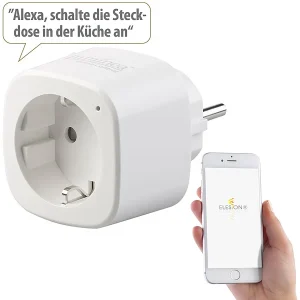 Luminea Home Control WiFi Steckdose:WLAN-Steckdose Mit App, 16 A, Komp. Zu Siri, Alexa & Google Assistant 10