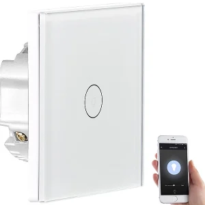 Luminea Home Control Wechselschalter:2er-Set Touch-WLAN-Lichtschalter, Für Siri, Alexa & Google Assistant 33