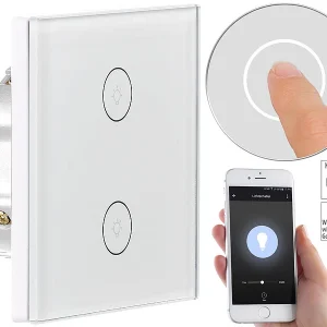 Luminea Home Control Touch Lichtschalter:2er-Set Touch-Doppel-Lichttaster, Komp. Zu Alexa & Google Assistant 27