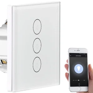 Luminea Home Control Touch Wechselschalter:Touch-Dreifach-Lichtschalter, Komp. Zu Amazon Alexa & Google Assistant 13