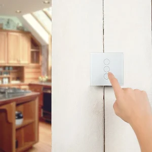 Luminea Home Control Touch Wechselschalter:Touch-Dreifach-Lichtschalter, Komp. Zu Amazon Alexa & Google Assistant 27