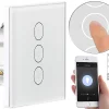 Luminea Home Control Touch Wechselschalter:Touch-Dreifach-Lichtschalter, Komp. Zu Amazon Alexa & Google Assistant 34