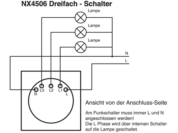 Luminea Home Control Touch Wechselschalter:Touch-Dreifach-Lichtschalter, Komp. Zu Amazon Alexa & Google Assistant 6