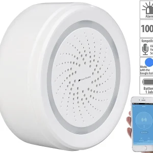 VisorTech Elesion Sirene:2er-Set Alarm-Sirene Mit WLAN & App, Komp. Zu Alexa & Google Assistant 35