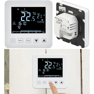 Revolt Raumthermostat Digital:2er-Set Wand-Thermostate Für Fußbodenheizung, LCD, Touch-Tasten 31