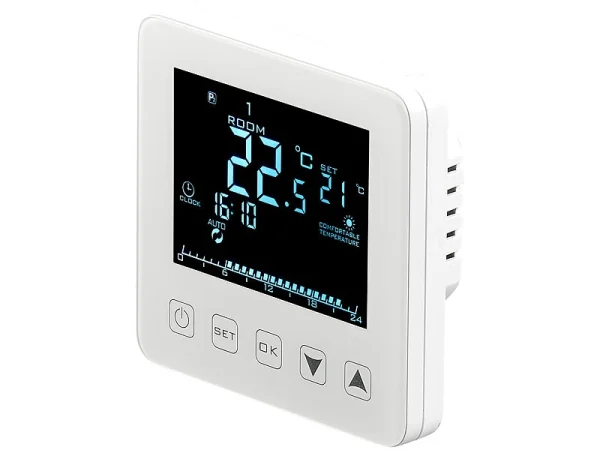 Revolt Heizungsthermostat Wand:Wand-Thermostat Für Fußbodenheizung, LCD, Touch-Tasten, Programmierbar 10