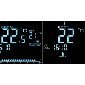 Revolt Heizungsthermostat Wand:Wand-Thermostat Für Fußbodenheizung, LCD, Touch-Tasten, Programmierbar 23