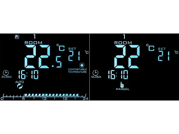 Revolt Heizungsthermostat Wand:Wand-Thermostat Für Fußbodenheizung, LCD, Touch-Tasten, Programmierbar 8