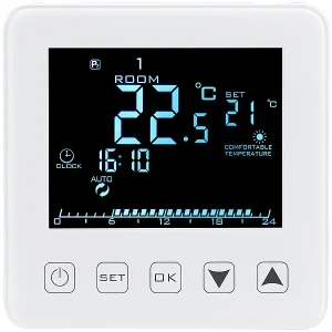 Revolt Elesion Thermostat:2er-Set WLAN-Thermostate Für Fußbodenheizungen, Für Siri, Alexa & GA 22