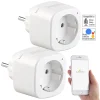 Luminea Home Control Elesion Steckdose:2er-Set WLAN-Steckdosen, Amazon Alexa & Google Assistant Komp., 16 A 35