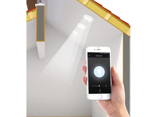 Luminea Home Control Siri Lichtschalter:3er-Set WLAN-Schalter Mit Dimmer, Für Siri, Alexa & Google Assistant 9