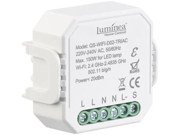 Luminea Home Control LED Dimmer:2er-Set WLAN-Unterputz-Lichtschalter Und -Dimmer, Mit App 3