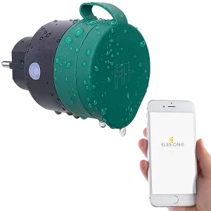 Luminea Home Control Zeitschaltuhr Außen:2er-Set Outdoor-WLAN-Steckdosen F. Alexa, Siri & Google Assistant, 16A 24