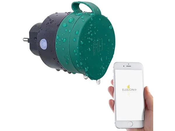 Luminea Home Control Zeitschaltuhr Außen:2er-Set Outdoor-WLAN-Steckdosen F. Alexa, Siri & Google Assistant, 16A 7