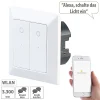 Luminea Home Control WLAN Taster:Doppel-Lichttaster Mit WLAN, App, Für Siri, Alexa & Google Assistant 7