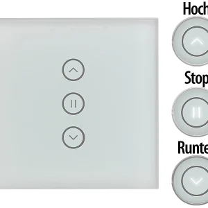 Luminea Home Control WiFi Rolladenschalter:2er-Set Rollladen-Touch-Unterputz-Steuerung, App & Sprachsteuerung 20