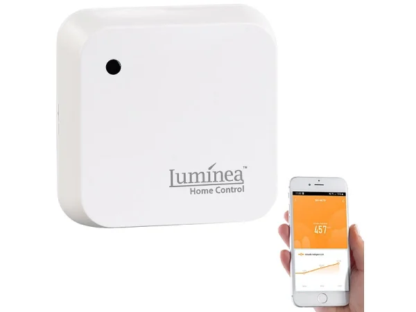 Luminea Home Control Lichtsensor Alexa:4er-Set Wetterfeste WLAN-Licht- & Dämmerungs-Sensoren Mit App, IP55 13