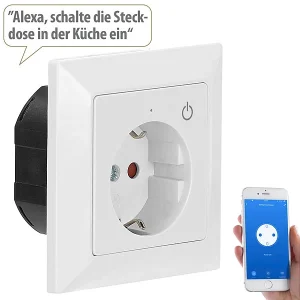 Luminea Home Control Steckdose Smart:WLAN-Unterputz-Steckdose Mit App, Für Siri, Alexa & GA, 10er Pack 37