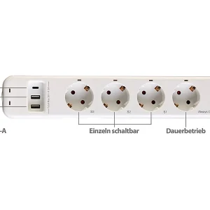 Revolt Funksteckdose:4-fach-Funk-Steckdosenleiste, 3 Steckdosen Einzeln Schaltbar, 3.680 W 10