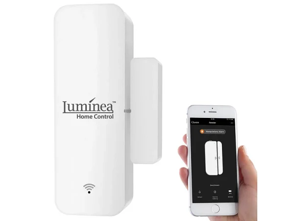 Luminea Home Control Fensterkontakt:WLAN-Tür- Und Fensteralarm Mit Weltweitem App-Zugriff, Sprachsteuerung 1