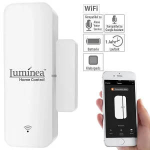 Luminea Home Control WLAN Fensterkontakt:5er-Set WLAN-Tür- & Fensteralarm Mit App, Für Alexa & Google Assistant 31