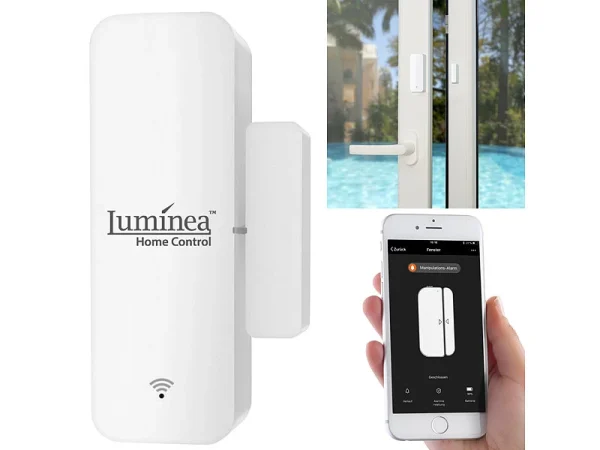 Luminea Home Control Fensterkontakte:10er-Set WLAN-Tür- & Fensteralarm, App, Für Alexa & Google Assistant 12