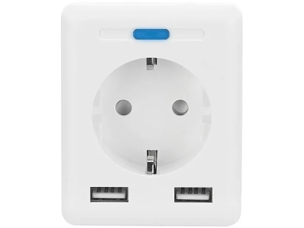 Luminea Home Control Smarte Steckdosen:3er-Set WLAN-Steckdosen, USB, App, Für Alexa, Google Assistant & Siri 9