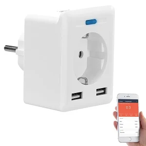 Luminea Home Control Smarte Steckdosen:3er-Set WLAN-Steckdosen, USB, App, Für Alexa, Google Assistant & Siri 21