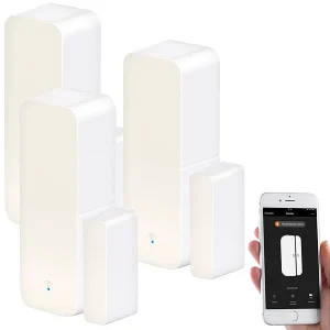 Luminea Home Control Türkontakt WLAN:3er-Set WLAN-Tür- & Fensteralarm Mit App, Für Alexa & Google Assistant 14