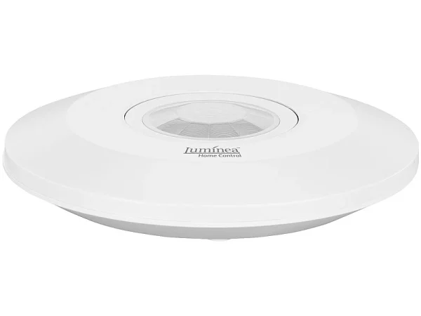 Luminea Home Control Bewegungsmelder Alexa:Extra-flacher WLAN-PIR-Bewegungsmelder Mit App, 360°, 230 Volt 7