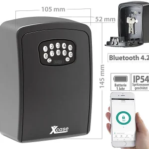 Xcase Bluetooth-Schlüsselsafe:2er Set Mini-Schlüssel-Safe Mit Bluetooth Und App, IP54 36