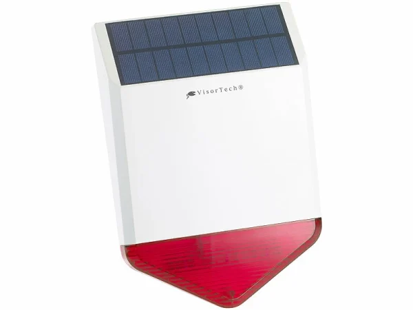 VisorTech GSM Alarmanlage:Autarke Solar-Funk-Alarmanlage Mit Sirene Und Licht-Warnsignal, 110 DB 1