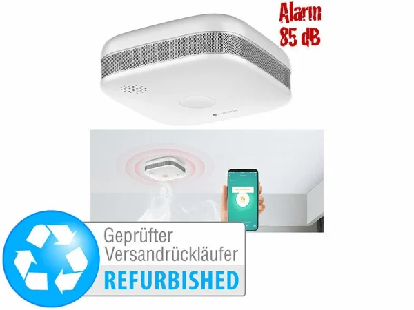 VisorTech Rauchmelder WLAN, App:Kompakter WLAN-Design-Rauchmelder Versandrückläufer 1