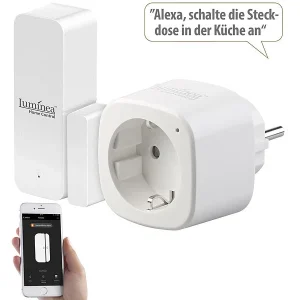 Luminea Home Control Fensteralarm:Smarte Steuerung Für Abluft, Heizung, Licht, WLAN-Sensor & -Steckdose 18