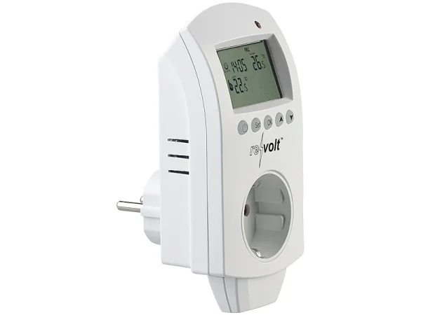 Revolt Stecker-Thermostat:2er-Set Digitale Steckdosen-Thermostate Für Klimageräte, 3.680 Watt 1