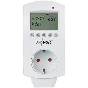 Revolt Stecker-Thermostat:2er-Set Digitale Steckdosen-Thermostate Für Klimageräte, 3.680 Watt 14