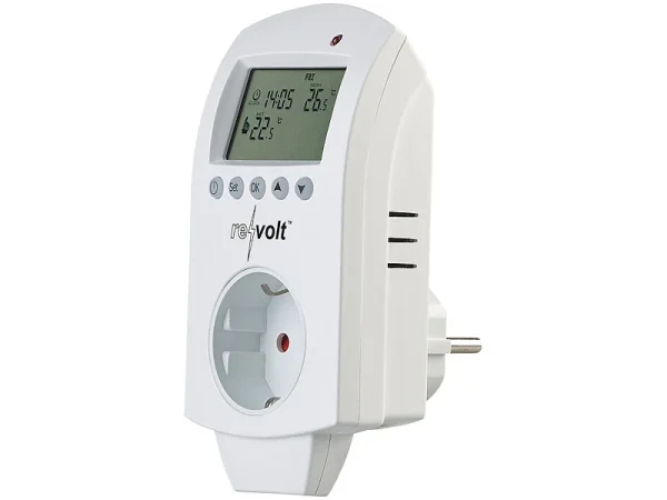 Revolt Stecker-Thermostat:2er-Set Digitale Steckdosen-Thermostate Für Klimageräte, 3.680 Watt 7