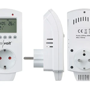 Revolt Stecker-Thermostat:2er-Set Digitale Steckdosen-Thermostate Für Klimageräte, 3.680 Watt 12