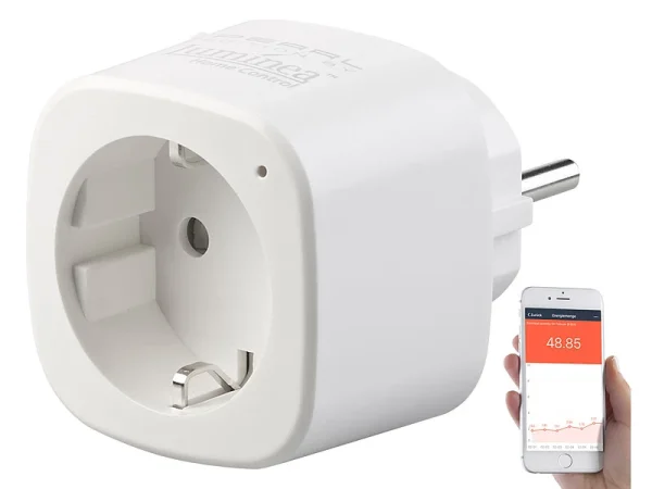 Luminea Home Control 3er-Set WLAN-Steckdosen Mit Energiekostenmesser, App & Sprachsteuerung 6