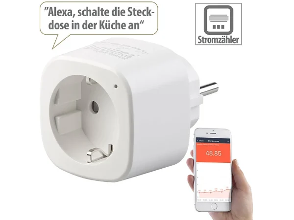 Luminea Home Control 3er-Set WLAN-Steckdosen Mit Energiekostenmesser, App & Sprachsteuerung 7