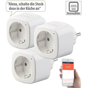 Luminea Home Control 3er-Set WLAN-Steckdosen Mit Energiekostenmesser, App & Sprachsteuerung 22