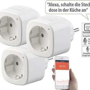 Luminea Home Control 3er-Set WLAN-Steckdosen Mit Energiekostenmesser, App & Sprachsteuerung 20