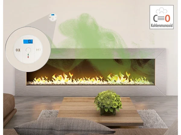 VisorTech Kohlenmonoxidmelder:Digitaler Kohlenmonoxid-Melder, LCD-Display, 85 DB Alarm, EN 50291 6