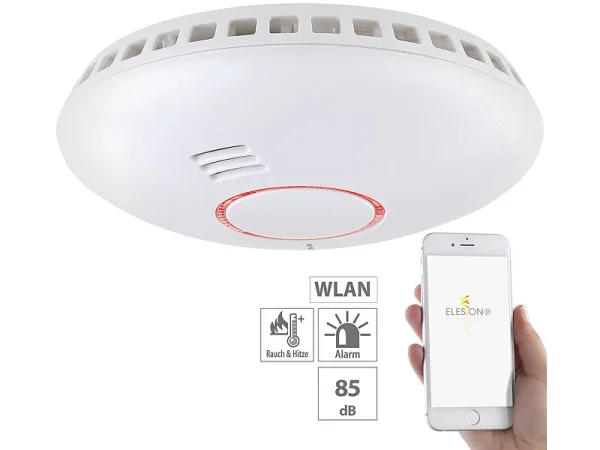 VisorTech Rauchmelder WiFi:WLAN-Rauch- Und Hitzemelder Mit Weltweiter App-Benachrichtigung 1